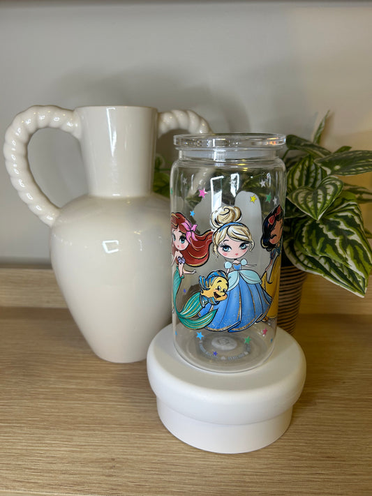 Princesses 16oz Acrylic Cup W/acrylic lid & straw