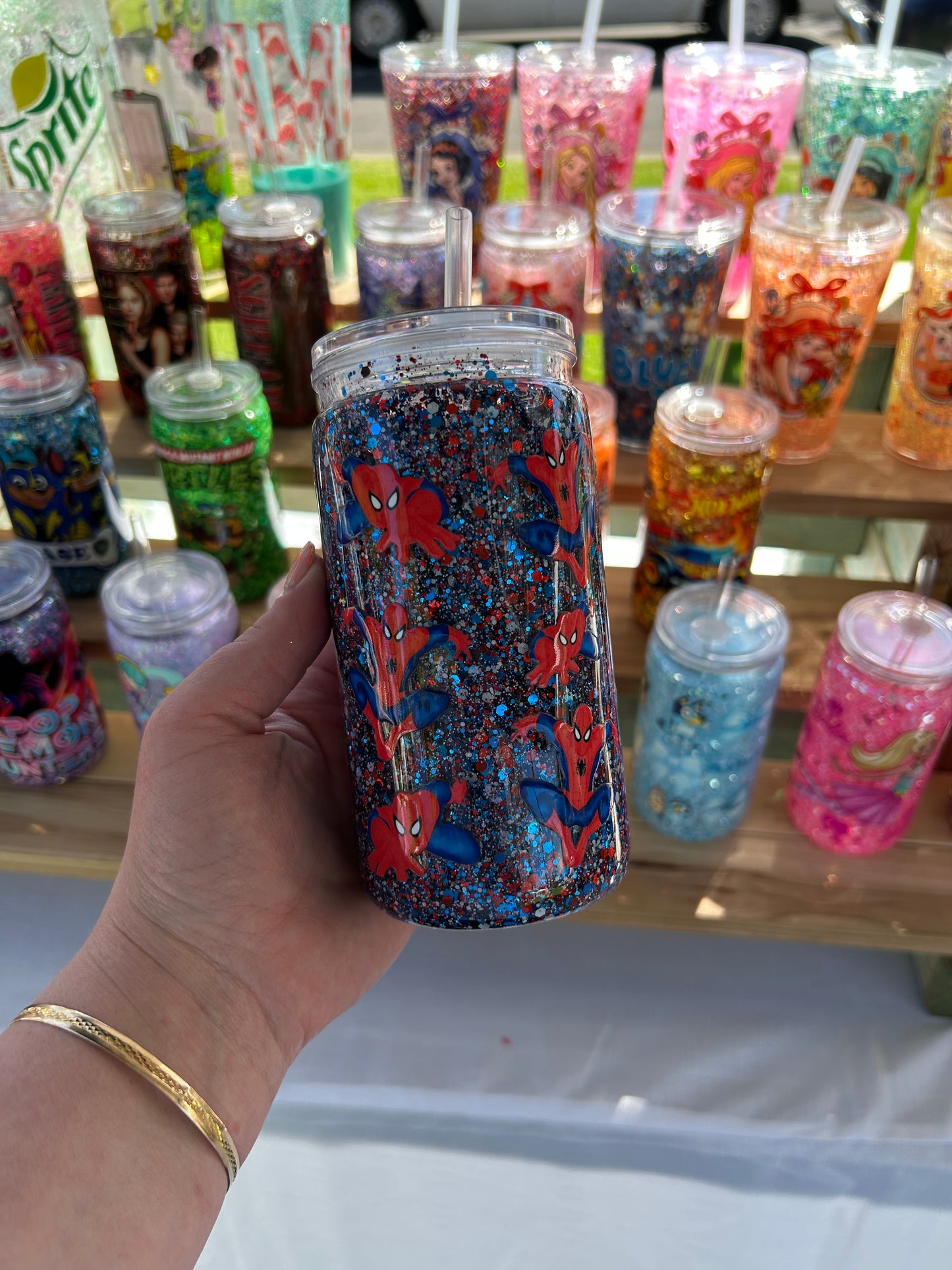 Spiderman - Double Walled Acrylic Cup W/ lid & straw