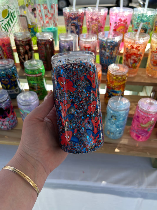 Spiderman - Double Walled Acrylic Cup W/ lid & straw