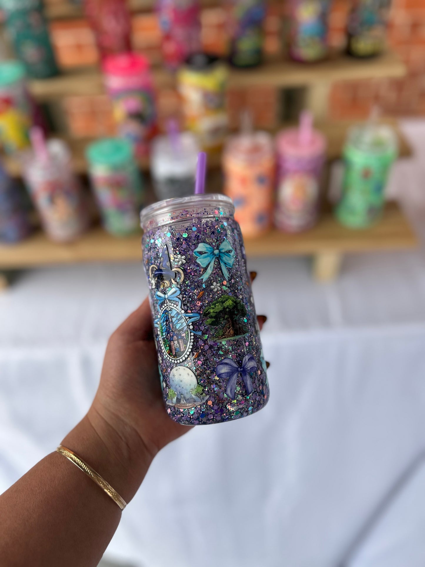 Castle Double Walled Acrylic Cup W/ lid & straw