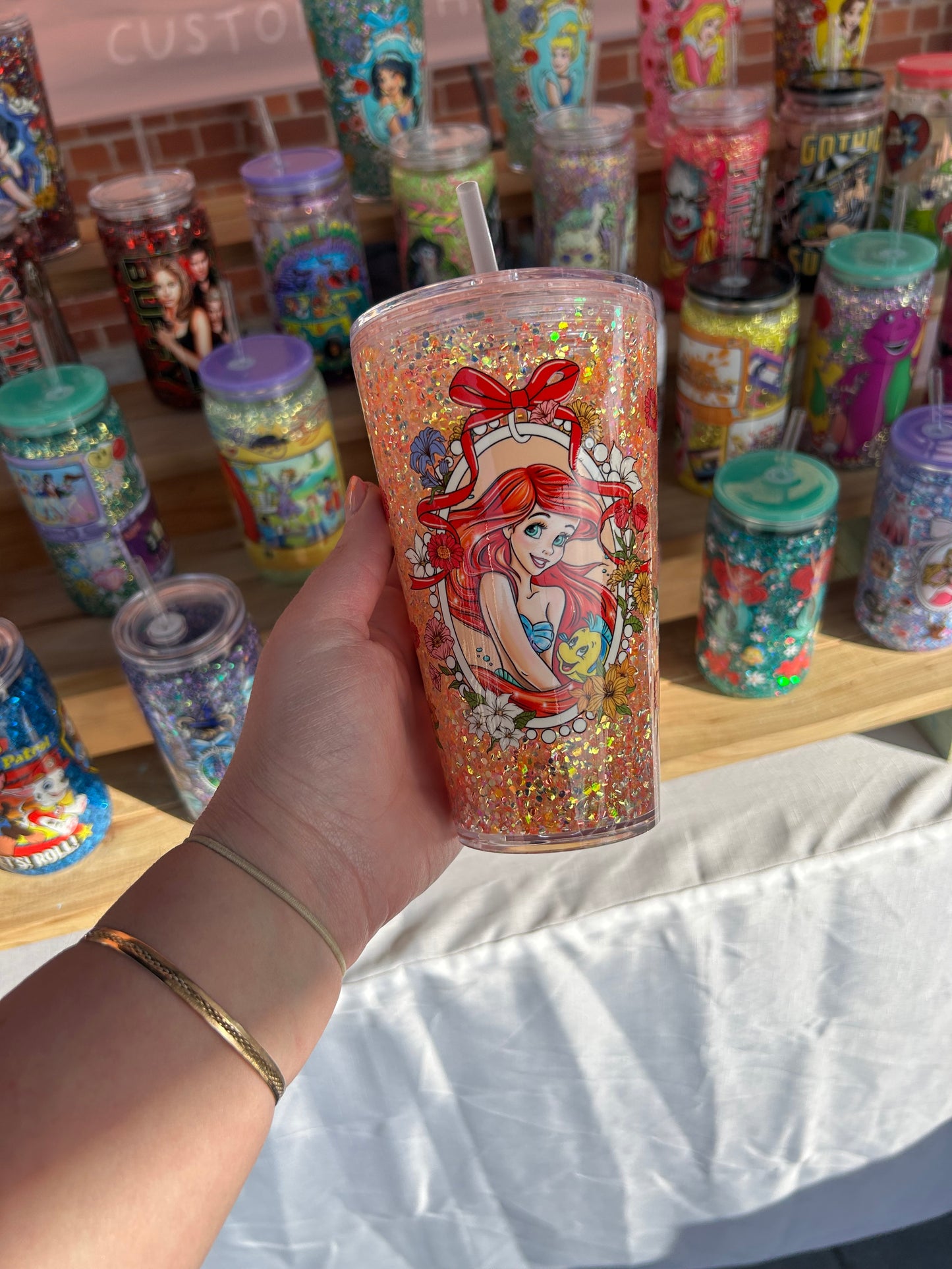 Ariel Stadium 16oz Double Walled Acrylic Cup W/ lid & straw