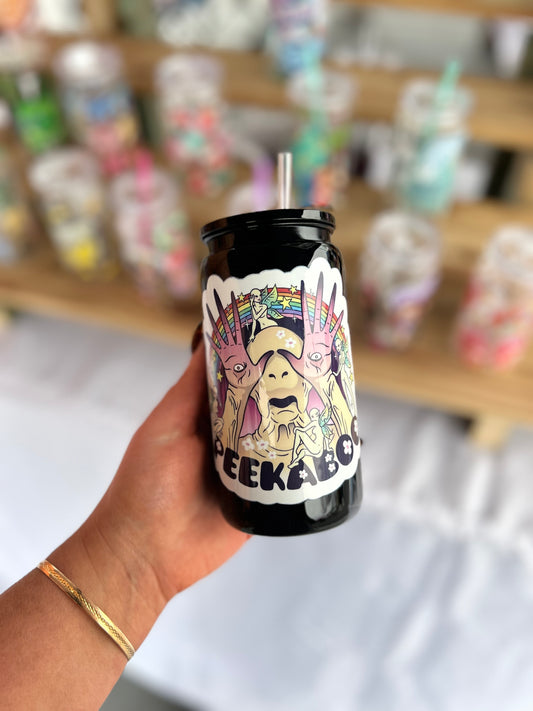 Peekaboo Acrylic Cup W/acrylic lid & straw