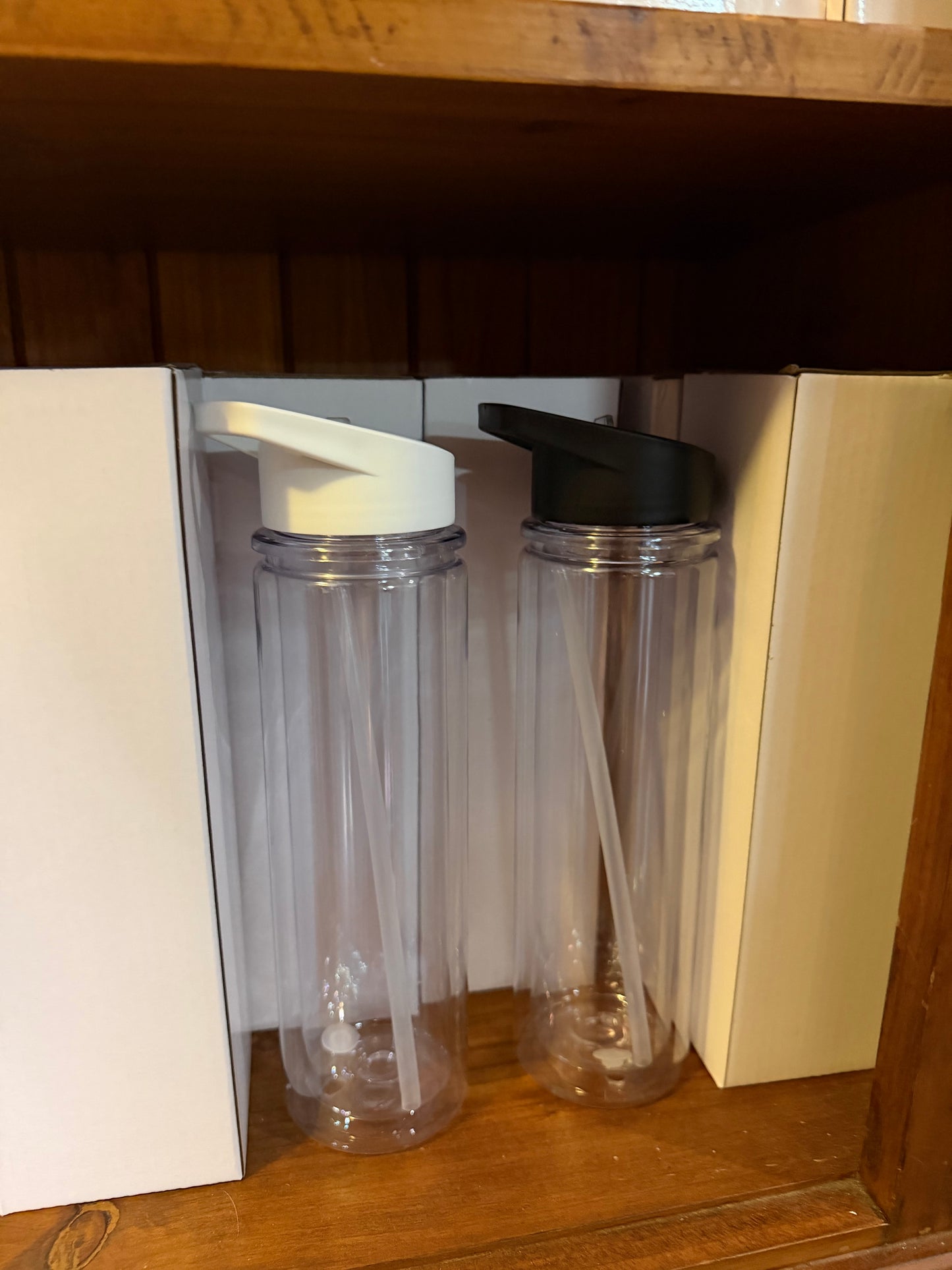 Blank 15oz Tall Acrylic Snowglobe Sipper Lid Drink Bottles