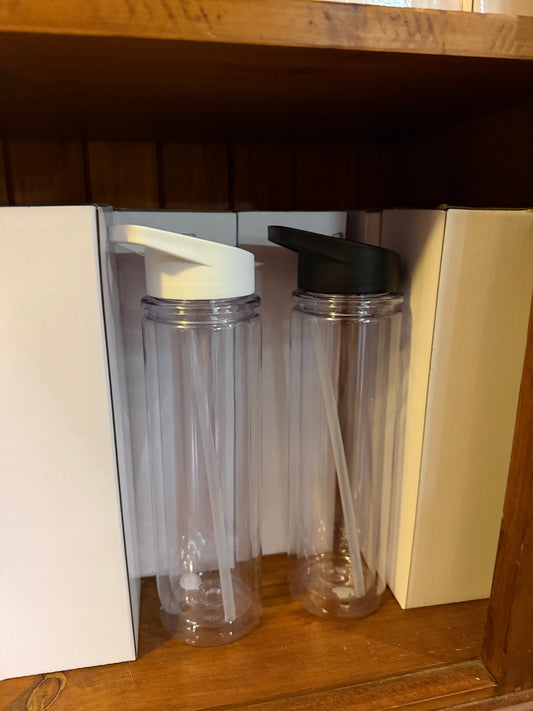 Blank 15oz Tall Acrylic Snowglobe Sipper Lid Drink Bottles