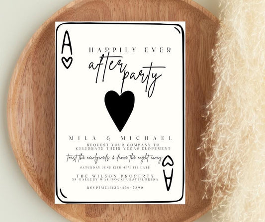 Funky Vegas Wedding Invitation playing cards modern fun just married Vegas elopement chapel wedding Elvis wedding gambling casino wedding