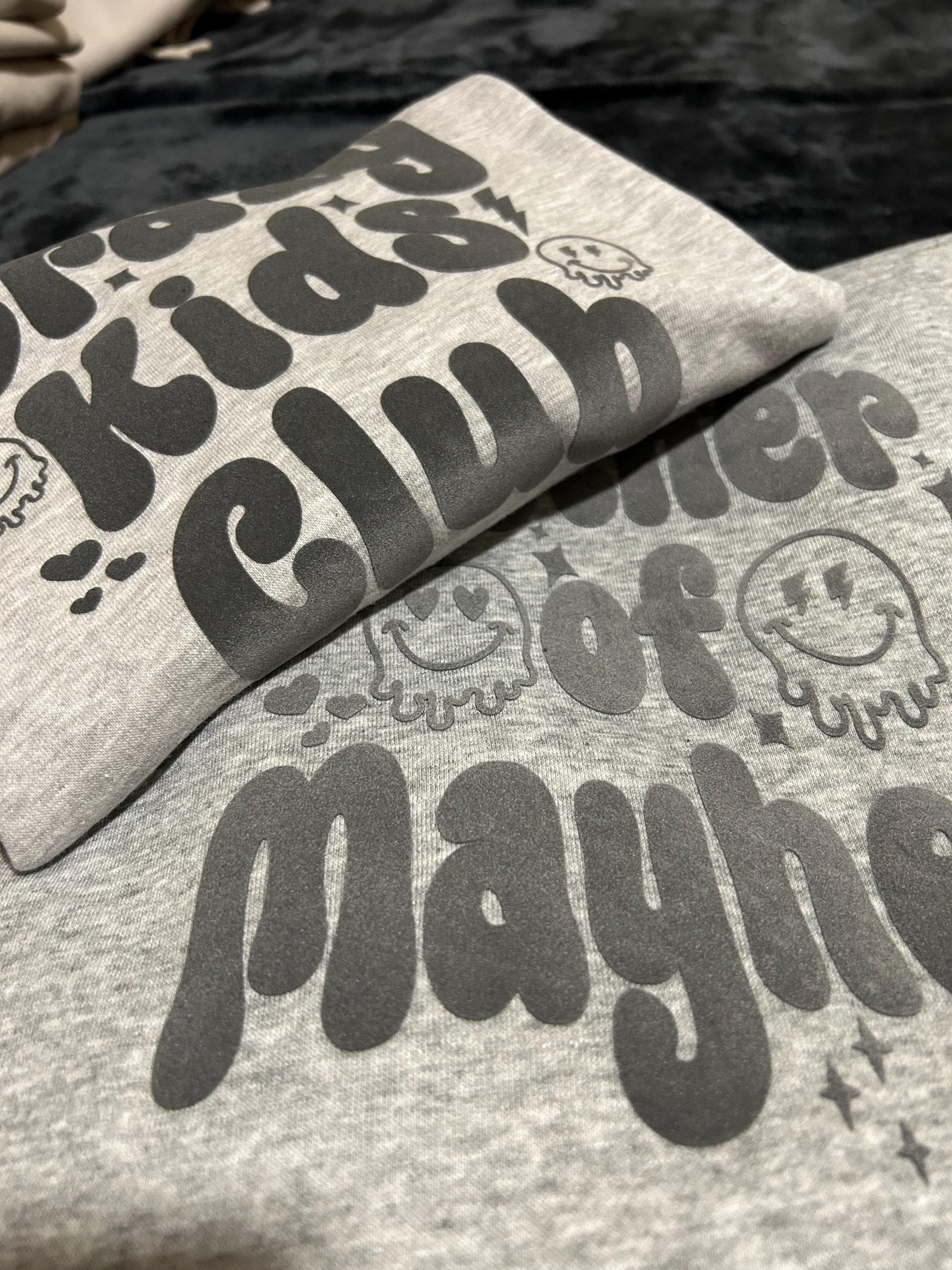 Crazy Club GreyMatching kids and mum Mother’s Day sweatshirt - Mother of Mayhem, MoM, family matching jumpers crewneck personalised mum gift