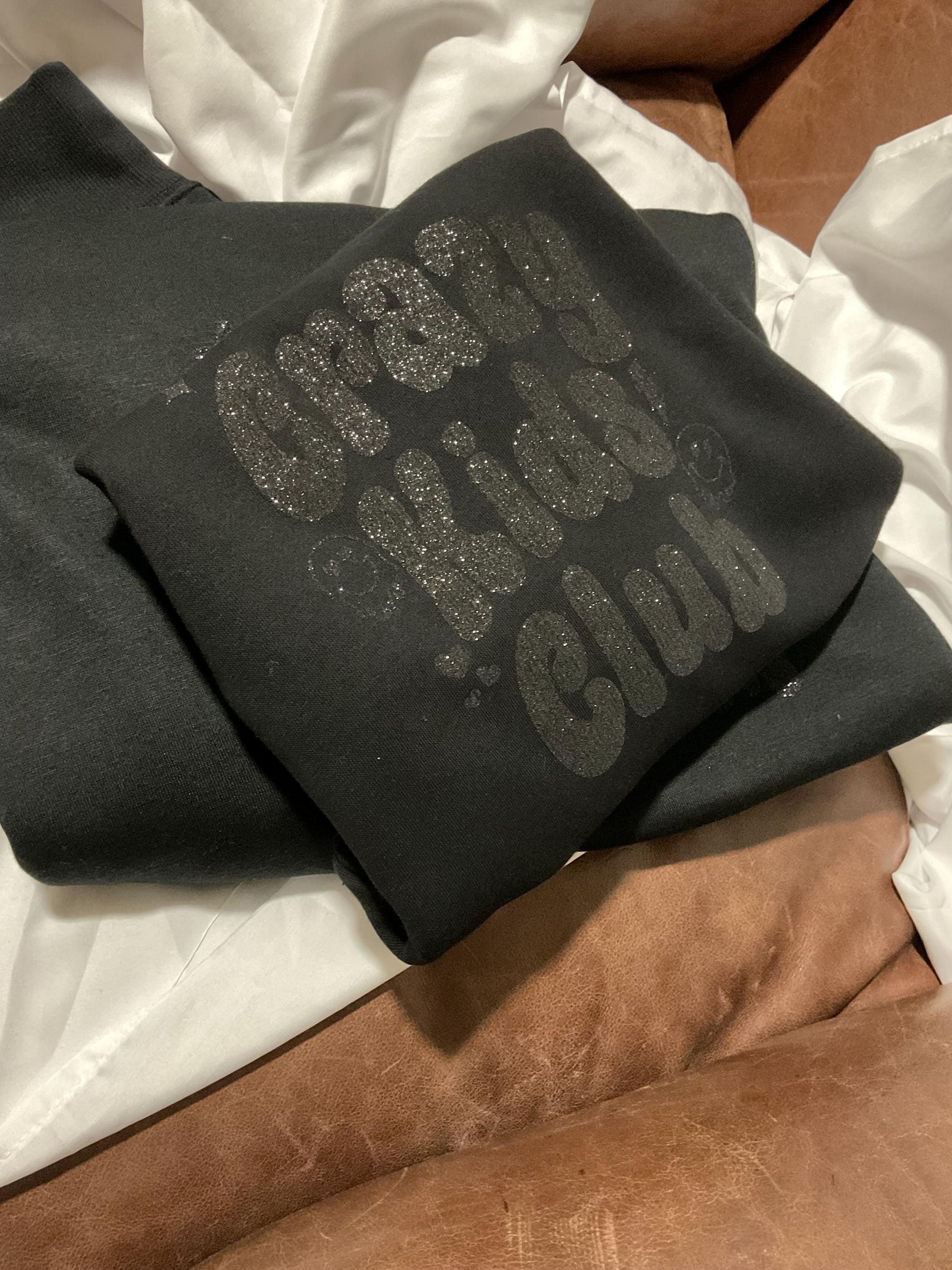 Crazy Club Black kids and mum Mother’s Day sweatshirt - Mother of Mayhem, MoM, family matching jumpers crewneck personalised mum gift