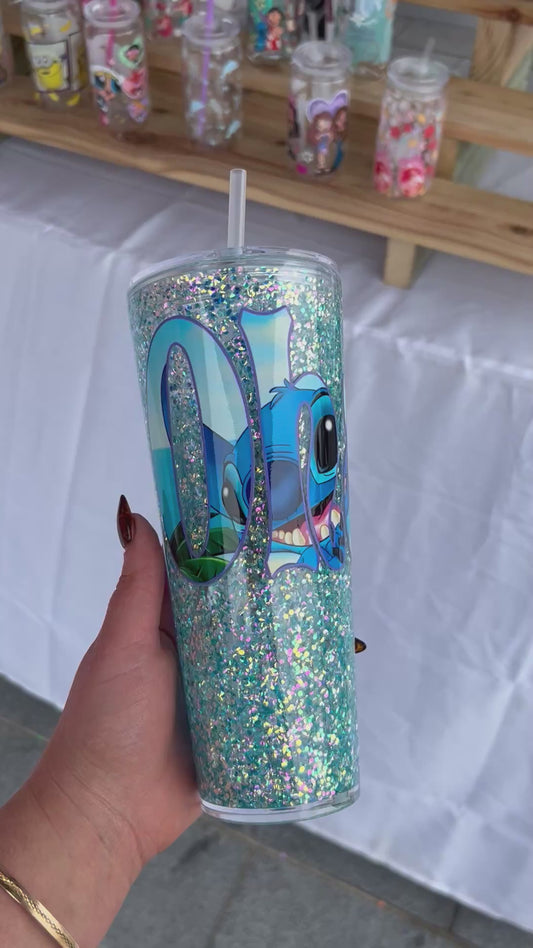 Ohana Stadium 24oz Double Walled Acrylic Cup W/ lid & straw