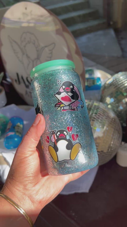 Pingu Inspired Snowglobe Tumbler