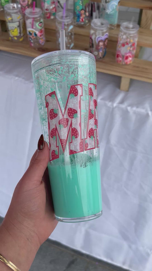 Mama Stadium 24oz Double Walled Acrylic Cup W/ lid & straw